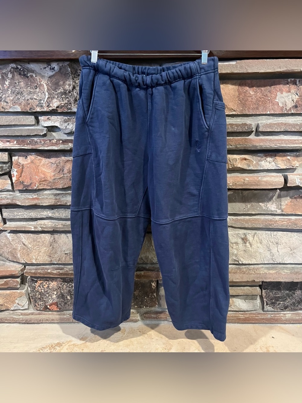 Free People Movement Navy Relaxed-Fit Barrel Leg Lounge Pants